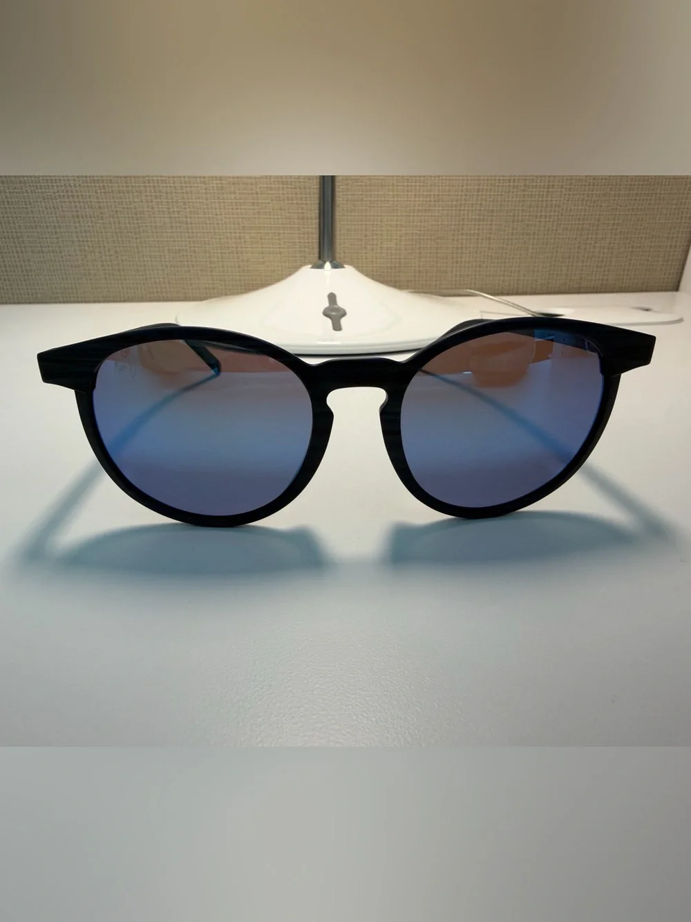 Maui Jim Kiawe MJ809-03S Blue Black Wood Grain Sunglasses 53-20-145 Italy